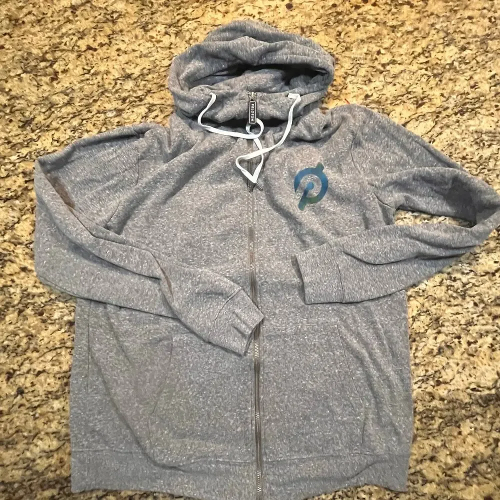 Peloton Womens Large Gray‎ Long Sleeve Pockets Activewear Full-Zip Hoodie